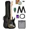 Fender Squier Affinity Stratocaster FMT HSS - Black Burst Bundle with Frontman 10G Amplifier, Gig Bag, Tuner, Instrument Cable, Strap, Picks, and Austin Bazaar Instructional DVD