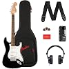 Fender Affinity Series Stratocaster Mustang Micro Pack, Laurel Fingerboard, Black, Gig Bag, HD9, US, CA, EU, AU, JP