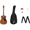 Fender CC-60S All-Mahogany Concert V2 Pack Acoustic Guitar, with 2-Year Warranty, Natural, with Gig Bag and Accessories